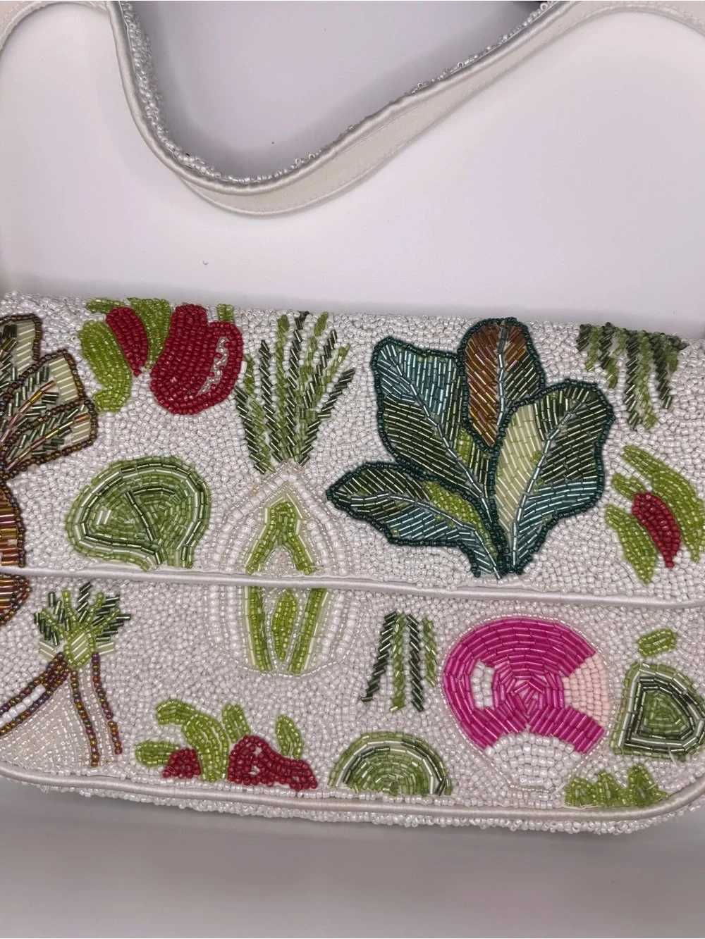 TJMax: Made in India Beaded Garden Vegetable Shoulder Bag